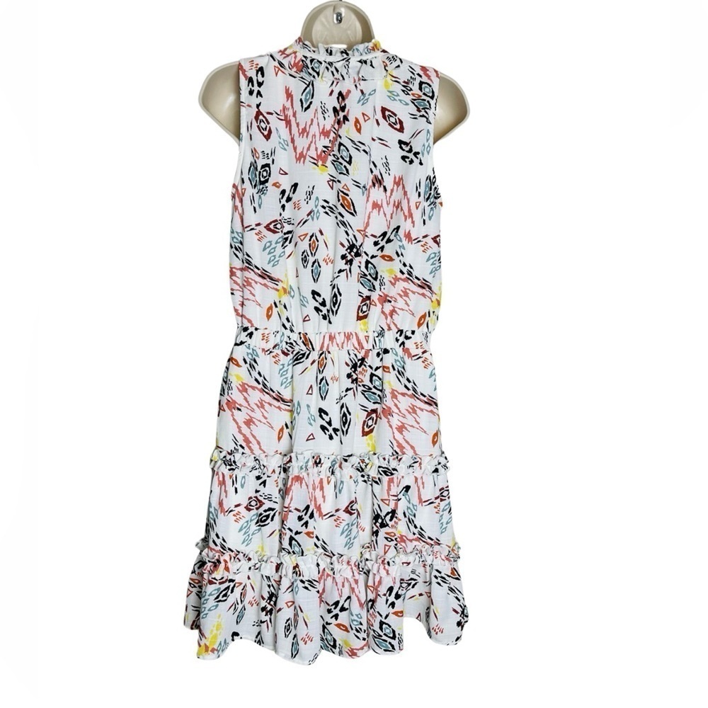 Hummingbird Womens Tiered Ruffle Dress Size S Tie Neck Western Bohemian - Picture 7 of 11
